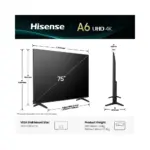 Hisense televizor 4K UHD Smart TV 4K 75A6Q - Image 2