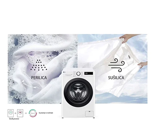 3 Lg Kombinovana Mašina Za Pranje Veša Sa Parom F2Dr508Sbw