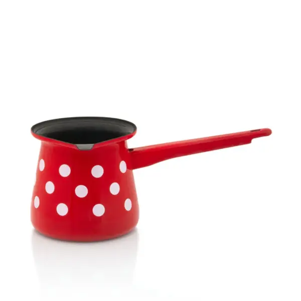 Metalac džezva BIJELE TUFNE NA CRVENOM 0,4lit